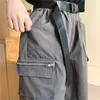 Женские шорты Rimocy Harajuku Chain Cargo Shorts Женщины летние большие карманы Широчные шорты, женщина черная высокая талия, шорты уличной одежды, женщины 230512