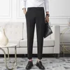 Men's Pants Men Non-iron fabric Dress Pants Slim Straight Black Apricot Dark Gray Casual Suit Pants Male Business Little Feet Suit pants 230512