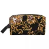 Cosmetic Bags Baroque Floral Pattern Travel Toiletry Bag For Women European Rococo Style Makeup Organizer Beauty Storage Dopp Kit