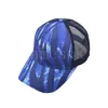 Ponytail Baseball Caps Printed Mesh Washed Trucker Hats Cap Outdoor Sport Visor Snapbacks Caps Party Hats 5 styles DB527