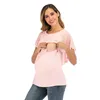 Maternidade Tops Tees Women Women Gretnity Maternidade Enfermagem T Cizer Camisetas Meninas Menção Menção Enfermagem Enfermagem Top Manguitada Blusa de Dupa Camada 230512