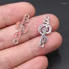 Charms 8pcs Handmade Enamel Treble Symbol Connector DIY Charm Hip Hop Bracelet Earrings Jewelry Crafts Metal Accessories 25 10mm P437