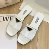 Designer Slipper Women Shoe Gold Label Leather Transparent Flat Bottom Slippers Fashion Summer Outdoor Casual Shoes