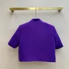 Survêtements pour femmes Le bouton violet Manteau à manches courtes Short irrégulier Coupe en trois dimensions Mince Tout avec tempérament