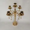 Party Decoration 12p 5 Arms Wedding Centerpiece Table Decorative Tall Metal Gold Five Heads Candelabra Taper Pillar Centerpieces1223