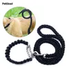 Dog Collars Leashes Nylon Braided Leads Dog Leash Rope And Collar For Dog Traction Rope Thick Pet Training Running Walking Dog Leashes Supplies 230512