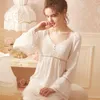 Women's Sleepwear Night Gown White Pregnant Woman Nighty For Ladies Viscose Cotton Nightgown High Quality