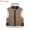 Vests Faux Fur Winter Vest Warm Streetwear Woman Zipper Brown Sleeveless Coat Female Waistcoat Blogger PB ZA 2969856