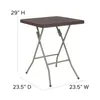 Camp Furniture Flash 1.95-Foot Square Brown Rattan Plastic Folding Table