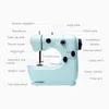 Maskiner Booksew Mini Portable Sewing Machine Nålarbete Elektriskt hushåll med nattlätt fotpedal Tabell Två trådpaket Sex färger