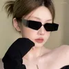 Sunglasses Y2K Fashion Irregular Semi-Rimless Women Men Luxury Half Frame Sun Glasses 2023 Retro