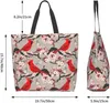 Sacs de rangement Bird Canvas Tote Bag Large Women Casual Shoulder Handbag Réutilisable Shopping Grocery