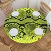 Nappe de table imperméable à l'huile serpent vert peau Texture couverture élastique ajusté peau de serpent impression dos nappe pour manger