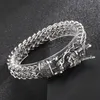 Ketting Fongten Dragon Bracelet voor mannen zilveren kleur roestvrij staal gevlochten gaas link viking pols mannelijke armbanden sieraden cadeau 230511