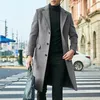 Trench da uomo Tendenza coreana Cappotto monopetto casual allentato da uomo Autunno Inverno Moda Cappotto di lana a maniche lunghe