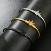 Bangle moda moda aço inoxidável Coroa Bracelet Gold Black Silver Color aberto para homens para homens Presente de joalheria de pulseira