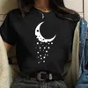 ブラジャーニューカートゥーン宇宙飛行士プリント女性Tシャツカジュアルラウンドネックトップスゆるいハラジュク半袖Tシャツ韓国スタイルブラックカレスP230512