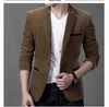 Ternos masculinos Blazers Roupas de marca Men Blazer Fashion Cotton Suit Slim Fit Fit Masculine Casual Solid Colr Macho Jacket1