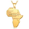 Collares pendientes Acero inoxidable Mapa de África Collar Cadena de color dorado Hiphop africano Regalos para hombres Mujeres 4 colores Etíope Dhgarden Dhcog