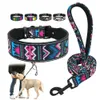 Colliers pour chiens laisses collier et laisse pour chien en nylon doux collier de chien rembourré réfléchissant mode imprimé colliers pour animaux de compagnie réglables pour chiens de taille moyenne 230512