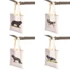 Sacs à provisions mode chien Yorkshire Husky toile sac à main réutilisable aquarelle dessin animé Animal fourre-tout décontracté sac à bandoulière pour les femmes