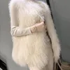 Parkas strandliknande ull faux päls väst jackor kvinnor colete höst vinterkläder koreansk mode midja vneck ärmlös gilet