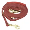 s Leashes Hands free Two Dog Leash soft Real Leather handle Double Leashes P chain Collar Long Short Dog Walking Training Lead red black 230512