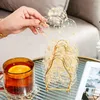 Tapis de table sous-verres en acrylique luxe feuille d'or ensemble nordique créatif ménage isolation tapis bol théière thé cérémonie