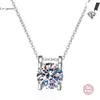 Collier Moissanite pour femmes simulé laboratoire diamant pendentif cadeau 100% Sterling 925 argent mariage bijoux Festival cadeau