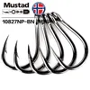 Fiskekrokar Original Mustad Hooks 10827 Sea Fishing Tuna Iron Board Hooks High Carbon Steel Hook 4x Strong Jig Hooks Live Bait Jigbait 230511