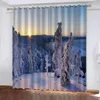 Rideau neige scène 3D impression rideaux beau paysage salon chambre rideaux en toile de fond