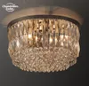 Modern Crystal Flushmount Retro LED Round Ceiling Lights Fixture for Living Room Kid Bedroom Entryway Indoor Lighting