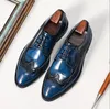 Dress Shoes Mens Oxfords Genuine Leather Wedding Sheos Trendy Carving Business Men Office Work Formal Suit Shoe