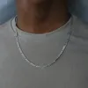 Mode nieuwe Figaro -ketting ketting voor mannen punk zilveren kleur roestvrij staal lange ketting mannen hiphop sieraden cadeau