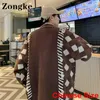 男性用セーターZongke Blue Cardigans Men Winter Clothers Seater Clates Cardigan Chinese Size 2XL 2023秋の到着