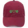 Ball Caps Lyprerazy Men's Baseball Cap Peace Love Pets Embroidery Hat Cotton Embroidered Casual