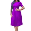 Casual jurken dames elegante temperament jurk slanke korte mouw damesrok peplum plooien knie-lengte jurk rood plus-size jurk 230512