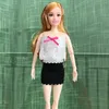 Fashion Doll Clothes Tops Pants Free Shipping Kids Toys Dolly Accessories Dress For Barbie DIY Christmas Present Child Game