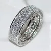 2023 Top Sell Wedding Rings Luxury Jewelry 925 Sterling Silver Flum Full Pave White 5A Cubic Zircon CZ Diamond 파티 여성 약혼 밴드 반지 선물