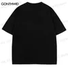 Männer T-Shirts Harajuku Streetwear T-shirt Stickerei Schmetterling Patch Baumwolle T-shirt Männer Hip Hop Casual Lose T-shirts 2023 Sommer mode Top T230512