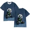 Camisetas masculinas PANDA 3D PRIMEIRA T-SHISTS BONITOS ANIMAIS ANIMAIS MONE MAN MODAS MAIS MAIS DIREITAS CHAVIME