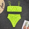 Женские купальные костюмы Женская с коротким рукавом топ Sexy Women Love Printed Bow Knot Bikini Shikin