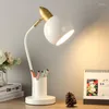 Table Lamps LED Desk Lamp Pen Holder Creative Nordic Iron Bedroom Eye Protection Reading Light Simple Living Room Home Decor