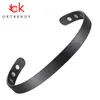 Charm Bracelets OKtrendy Magnetic Bracelet Black Plated Men Health Energy Magnet 8mm Adjustable Cuff Bangles for Women 230511