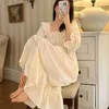 Women's Sleepwear Vintage Women's Sleepwear Princess Dress Royal Style Cotton Square Neck Pajamas Sleepshirts Hollow out Lace Nightgowns Nightwear P230511