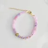 Bracelets porte-bonheur 2023 été pierre à facettes mélange Bracelet inde Agate rose Quartz violet angélite Bracelet fête amitié bijoux