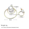 Hoop Huggie Minimalist Pearl Big Circle Ear Ring For Women Copper Asymmetry Earring Female Dainty Earrings Bijoux Brincos Dhgarden Dhfue