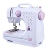 Maskiner Mini Portable 12 Stitches Sewing Machine Hushåll Electric Twowire Twospeed Sewing Machine med LED Light Foot Pedal