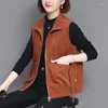 Damesvesten 2023 dames lente herfst corduroy korte mouwloze vestjagen vrouwelijke Koreaanse losse jas dames vest casual jas