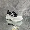 new Men Women Brand Casual Shoes Classic Dirty Shoes Mid Double height Bottom Trainers Leather Glitter Golden Quality2023